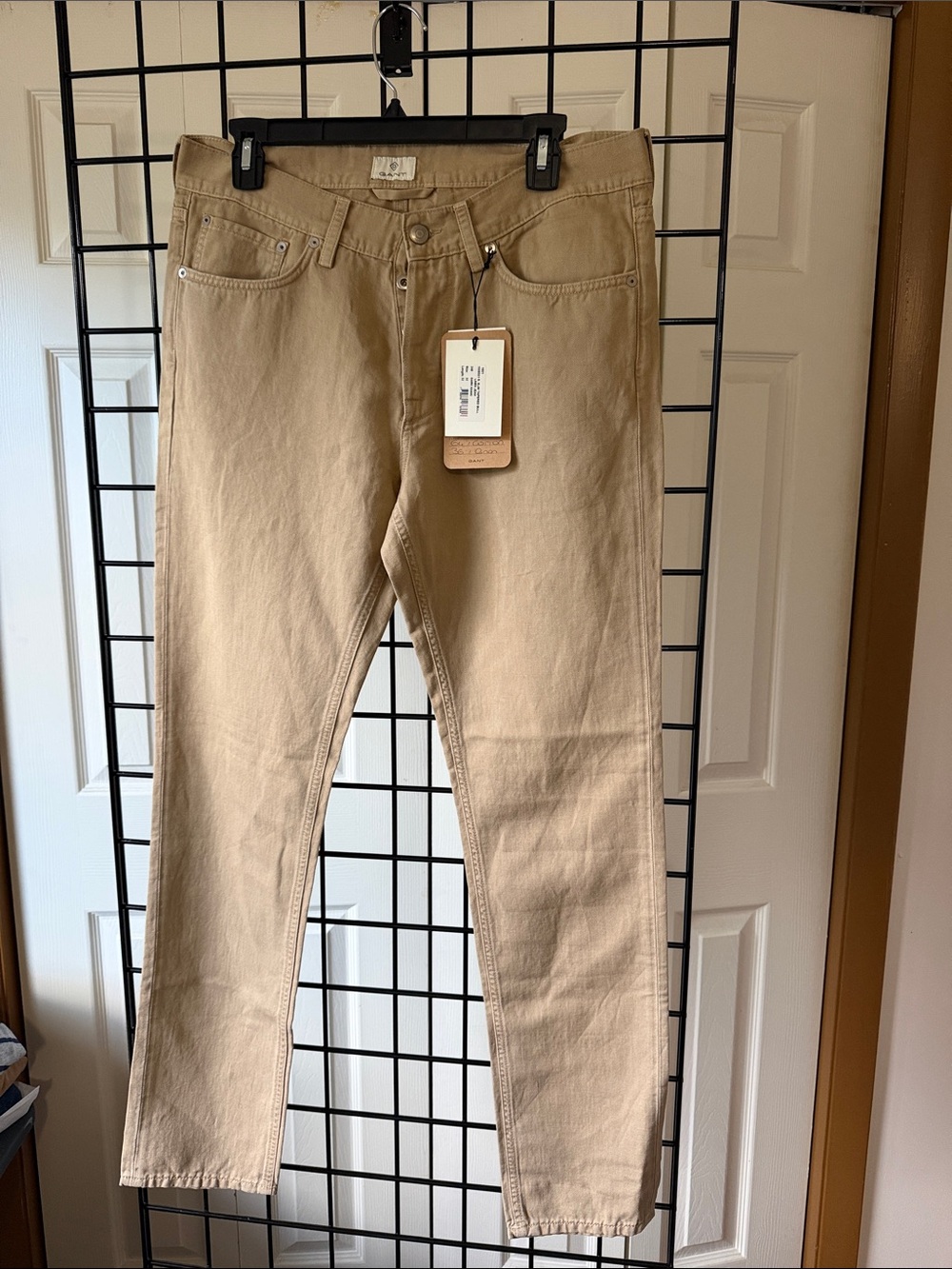 Gant Slim Linen Jeans in Khaki Tan